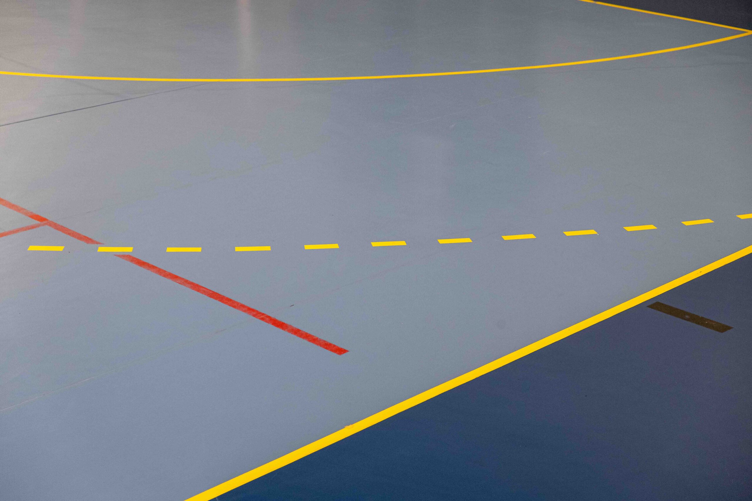 Field for mini football, futsal indoor and handball in modern sport court